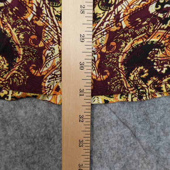 J. Jill Top Womens‎ Large Tunic Paisley Long Sleeve Crew Neck Gold Maroon Blouse - Picture 9 of 10